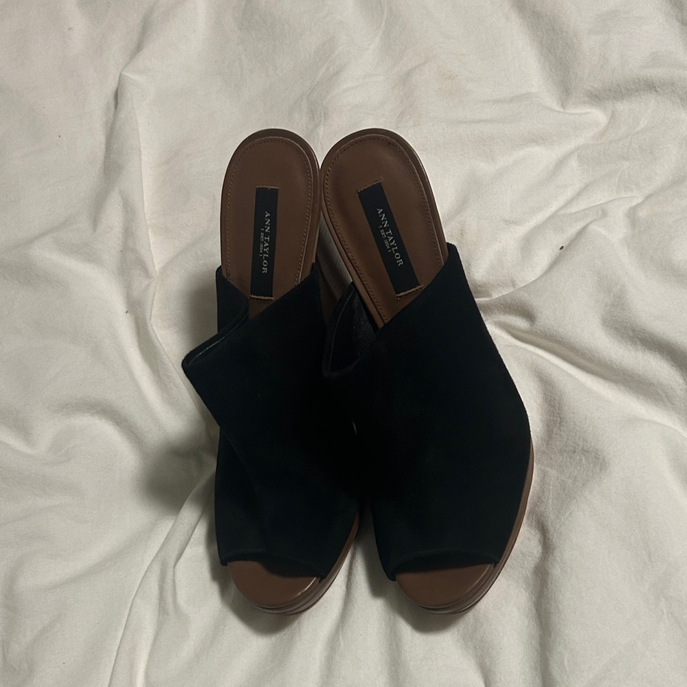 Ann Taylor Black and Brown Women's Mules
